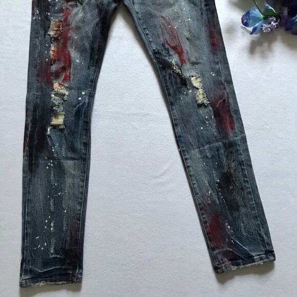 Preme NWOT Medium Wash Skinny Jeans Men W32 - Picture 5 of 10